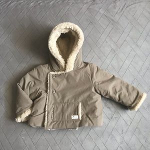 EUC Janie and Jack Penguin Winter Coat Sz 6-12m